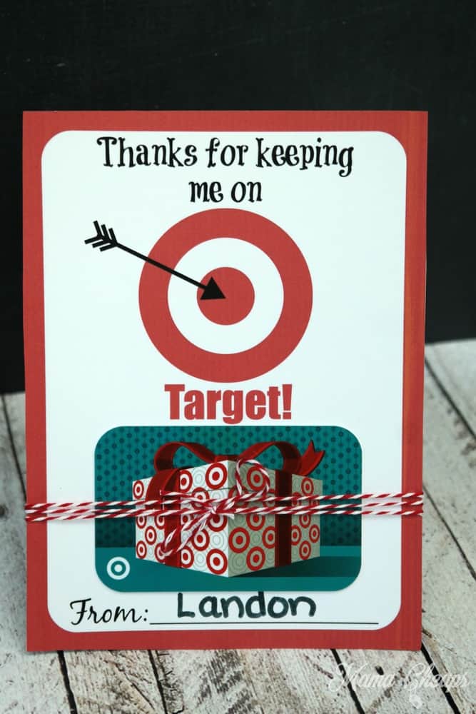 Target gift card free printable cheap teacher gift idea