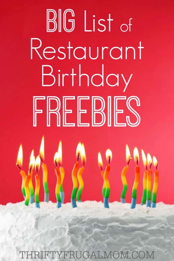 Birthday Freebies List