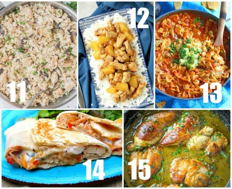 a collage of quick and easy chicken dinner recipes