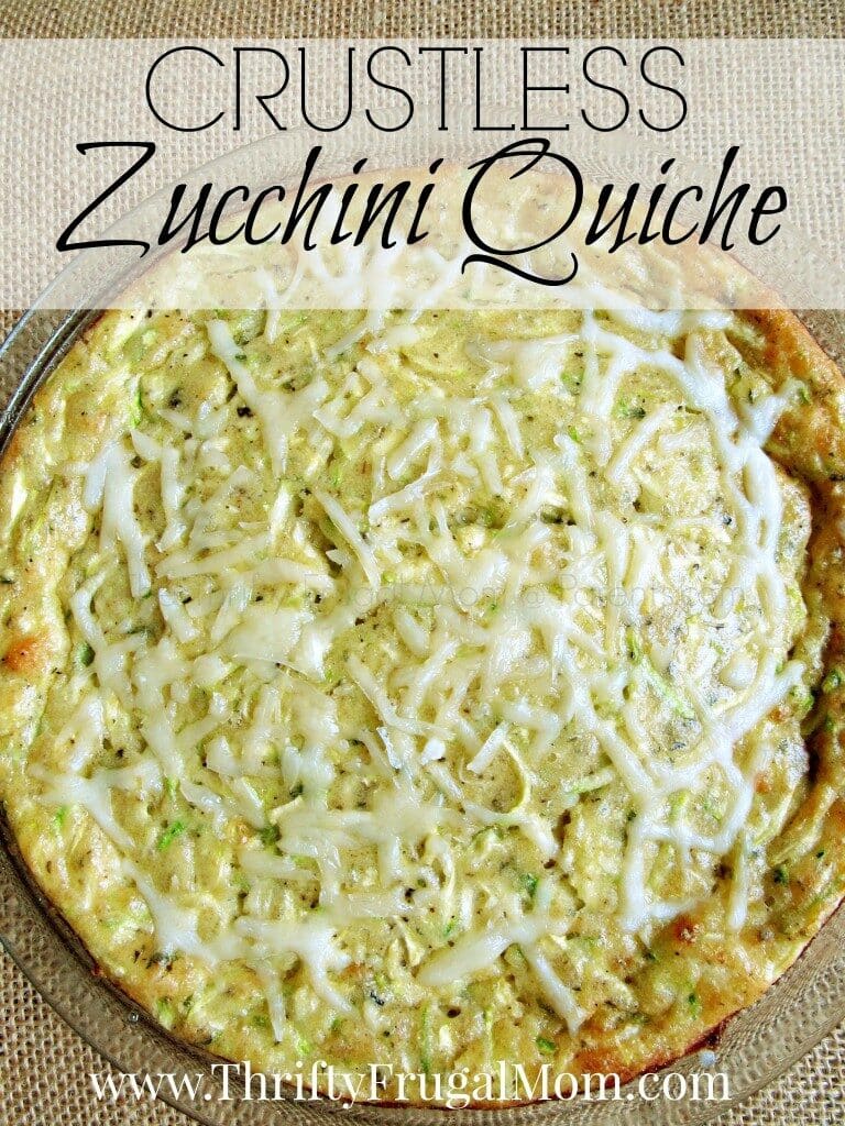 top view of a crustless zucchini quiche