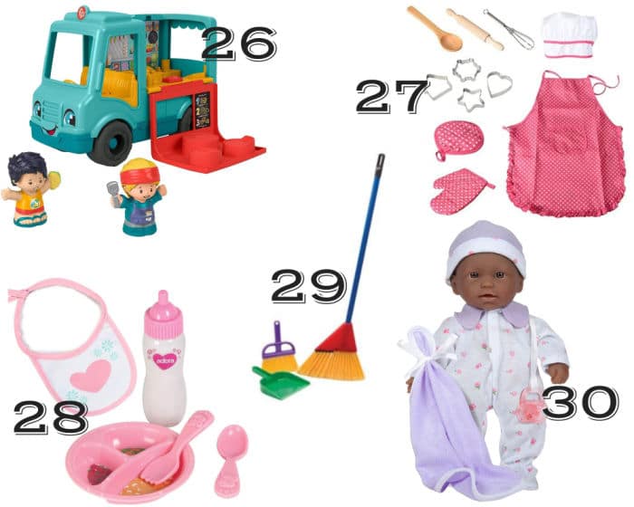 a collage of cheap birthday gifts for kids-