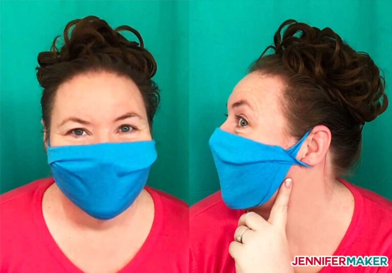 Homemade no sew mask made from a tshirt