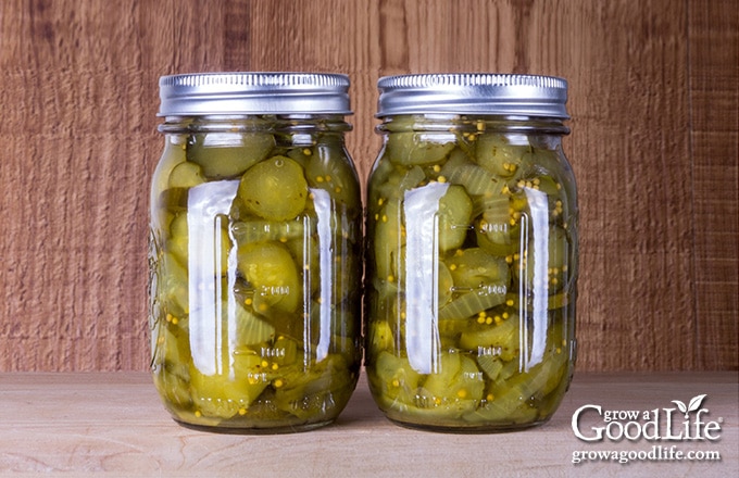 jars of canned pickles 