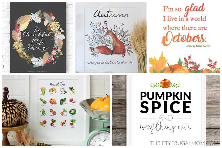 A collage of free fun free printables that are great for decorating.