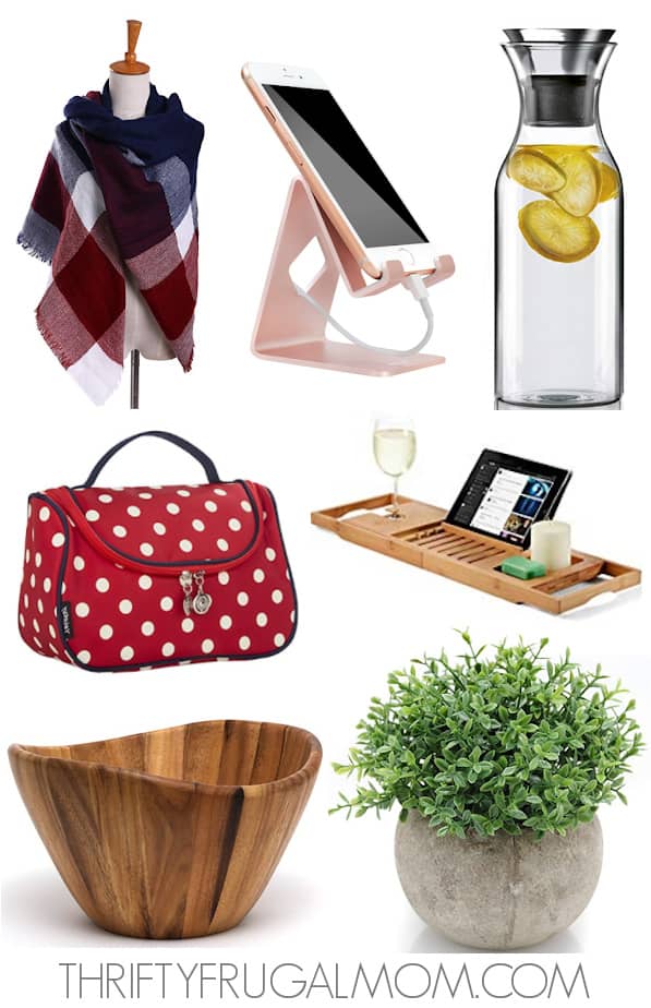 a collage of cheap gifts ideas for women