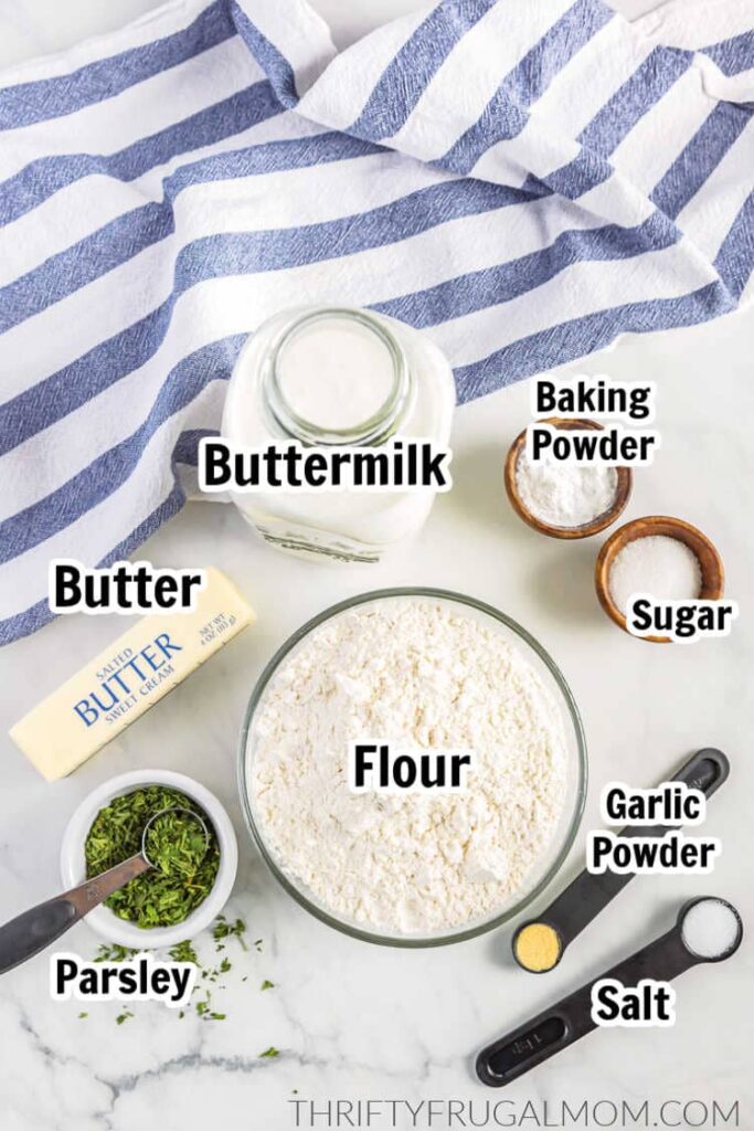 ingredients needed to make garlic butter swim biscuits