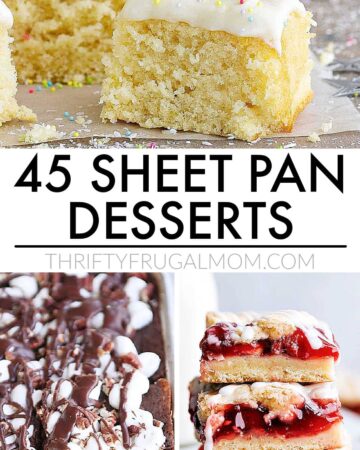 a collage of 3 sheet pan dessert recipes
