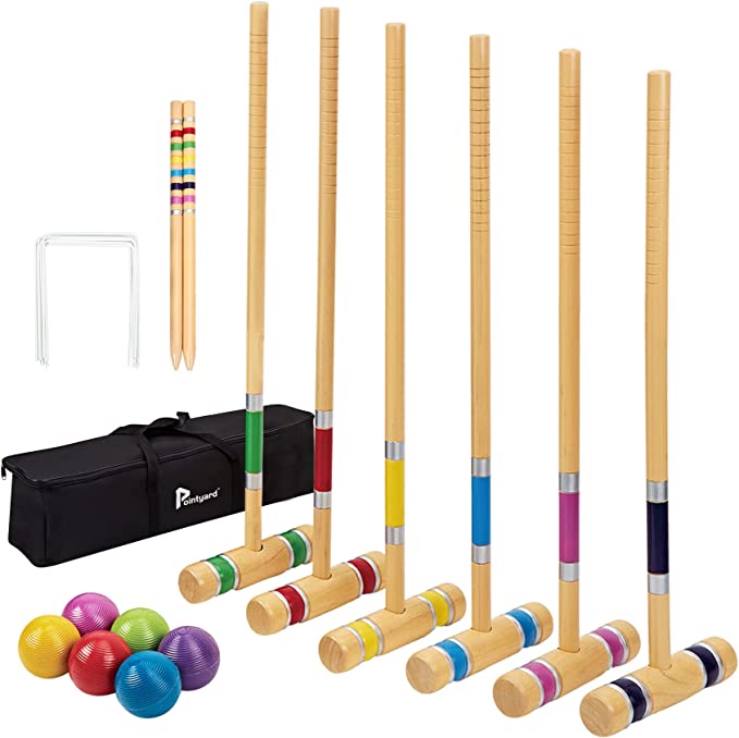 a wooden Croquet set family game 