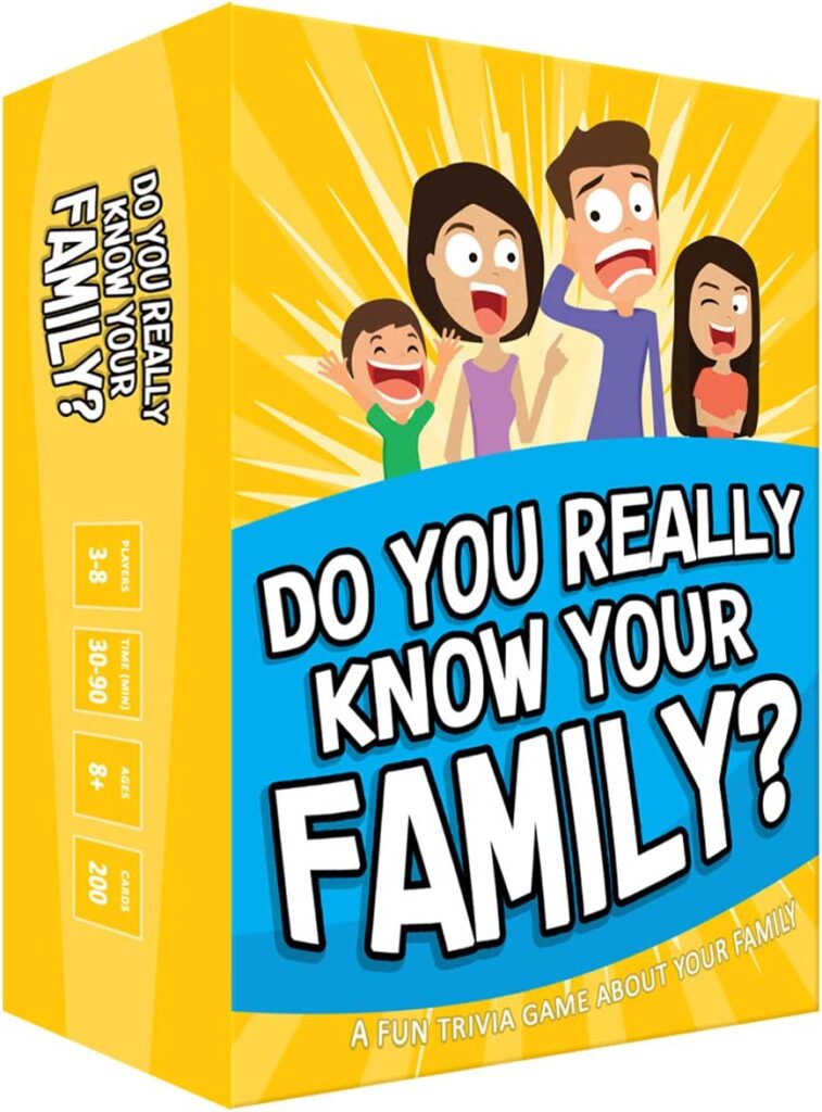 a yellow box with Do You Know Your Family on the front- conversation starters
