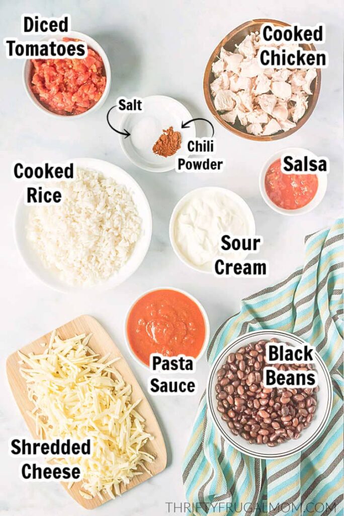 ingredients needed to make mexican chicken and rice casserole