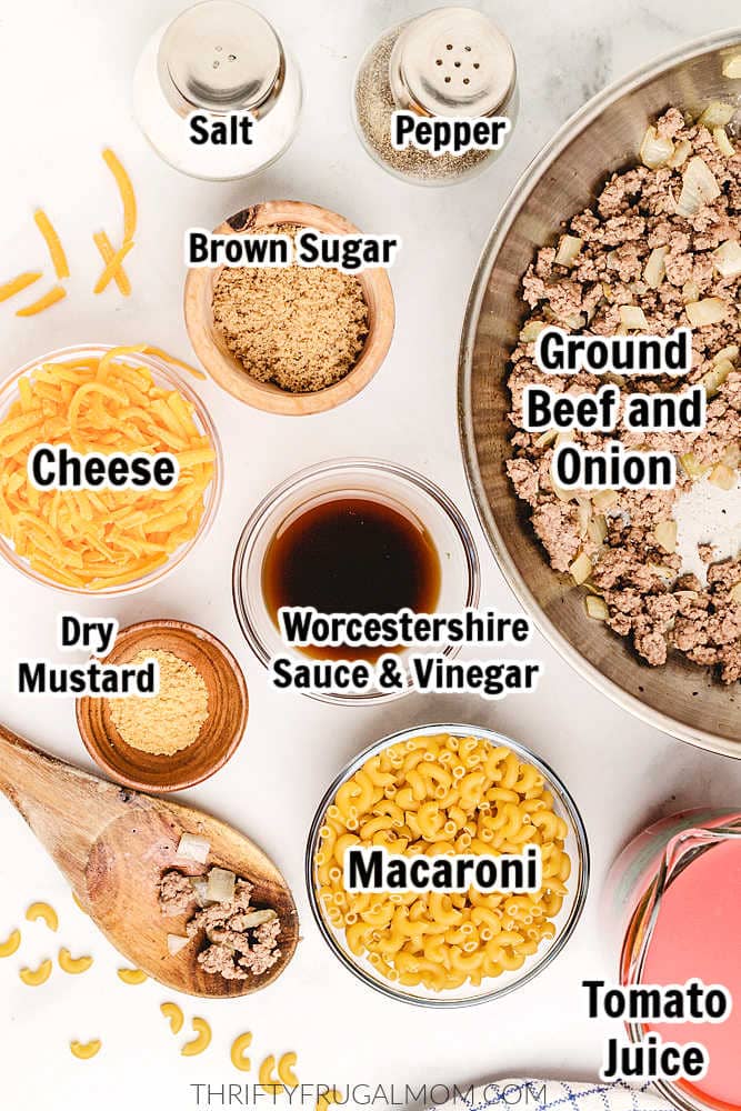 ingredients needed to make macaroni and beef skillet