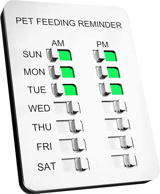 A feeding reminder tool for pet owners.