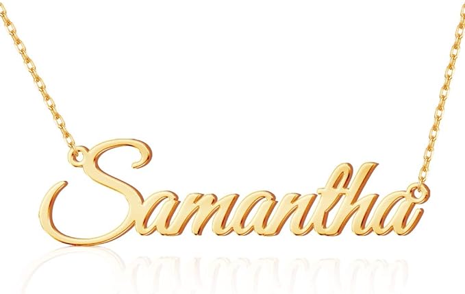 a gold personalized name necklace