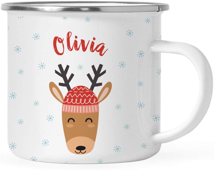 a personalized mug with a reindeer on the front