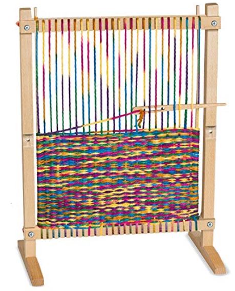a wooden weaving loom for kids